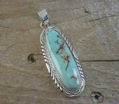 Dry Creek Turquoise Native American Jewelry- Pendant - Nice